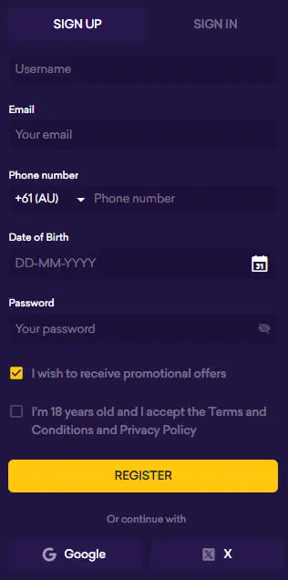 Spinbit Sign Up
